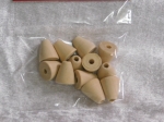 Wood Beads Raw Cone 15x18mm x 6pcs
